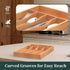 Bamboo Silverware Organizer, Kitchen Drawer Utensil Holder, Cutlery Tray with Grooved Drawer Dividers