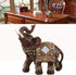 Feng Shui Wood Grain Elephant Statue 5.5" - Thai Elephant with Trunk Up - Collectible Figurine for Home Decor