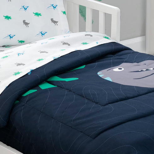 4 Set 2-in-1 Delta Children Piece Toddler Bedding for Boys - Reversible Comforter - Includes Fitted Comforter to Keep
