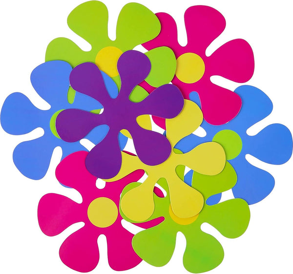 50 Pieces Retro Flower Cutouts - 60s Party Favors Paper Flower Cutout Hippie Decor for Christmas