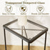 4 Garden you Small Side Table, Glass End Table, Outdoor Side Table with Metal Frame, Mini Bedside Table for Living