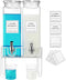 SACIOVEE 2 Pack Glass Laundry Detergent Dispenser with Stand, Laundry Soap & Fabric