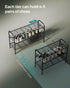 3-Tier 4 16 Closet, ULMR138B01 SONGMICS Shoe Rack, Shoe Organizer, Metal Shoe Shelf Storage with Side Hooks, Holds
