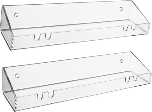AMT 2 Pack Acrylic Floating Shelves, 15"L x 4.8"W, Clear Bathroom Wall