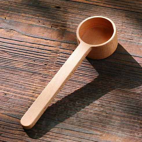 Coffee Scoop, CISHNOU Korean Style Beech Wooden Spoon for Ground Coffee, Tea, Soup Cooking Mixing Kitchen Utensils