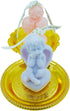2 Angel Soy Wax Candles with 2 Golden Candlestick Tray, Scented Decorative Candles for Home Decoration and Relaxation