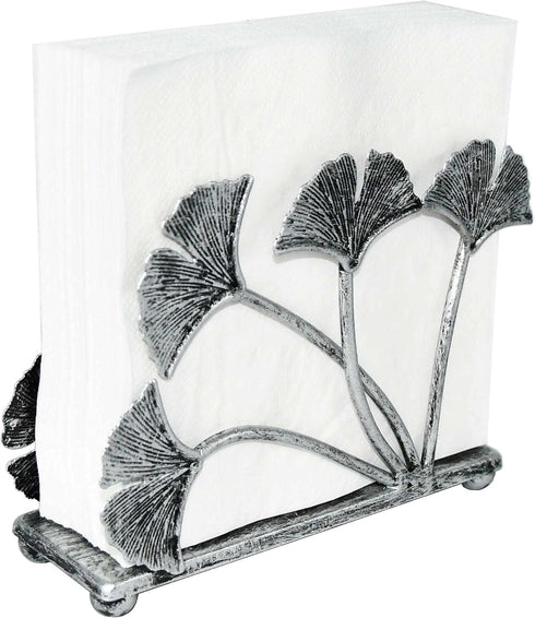 OwlGift Modern Ginkgo Leaves Design Napkin Holder - Metal Paper Napkin Storage for Kitchen, Stylish Paper Towel
