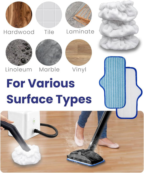 6+6 Steam Cleaner Accessories Compatible with Dupray Steam Cleaner, Triangle Microfiber Bonnet for Neat Steam Cleaner