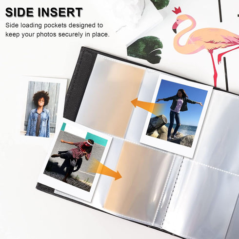 Vienrose Instax Mini Photo Album Book, Holds 208 Pictures 2x3 for Fujifilm Instax Mini Cameras, Kpop Photocard Black