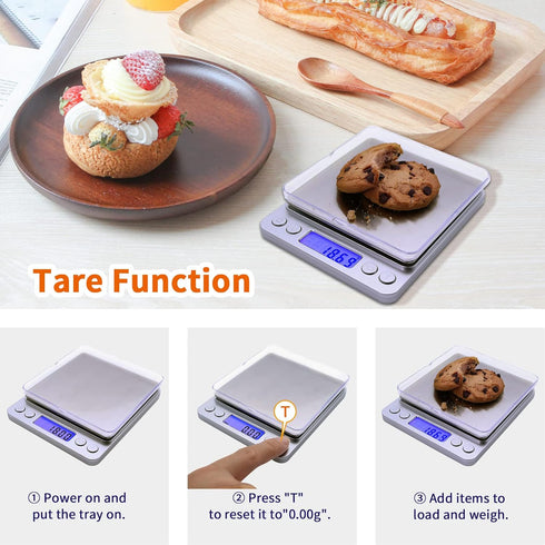 Gram Scale, 500g Capacity, 0.01g Accuracy Mini Food Scales, Digital Weight for Baking, Jewelry