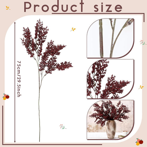 Suncalla 4 30 Inch Pcs Dusty Plum Sedum Berry Stem for Vase Artificial Faux Rusty Plum Pick Branch Spray Floral Stem