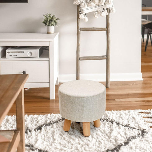 Round Padded Ottoman Foot Rest Stool - Versatile and Comfortable