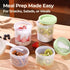 2 Pack 27 oz, ComSaf Overnight Oats Containers with Lids Plastic Yogurt Parfait Cups with Folding Spoons to Go, Salad