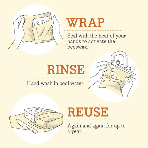 Bee's Wrap Vegan Beeswax Wraps - Organic Meadow Magic Sandwich Wrap, Reusable Bread Bags Made in USA, Eco-Friendly