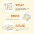 Bee's Wrap Vegan Beeswax Wraps - Organic Meadow Magic Sandwich Wrap, Reusable Bread Bags Made in USA, Eco-Friendly