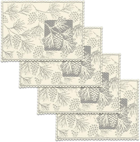 Heritage Lace Woodland 14x20 Ecru Placemat, Set of 4
