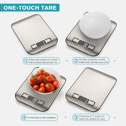 Ultrean Digital Kitchen Food Scale, 11lb Weight Grams and Ounces for Baking, Cooking, Meal Prep, 6 Units with Tare