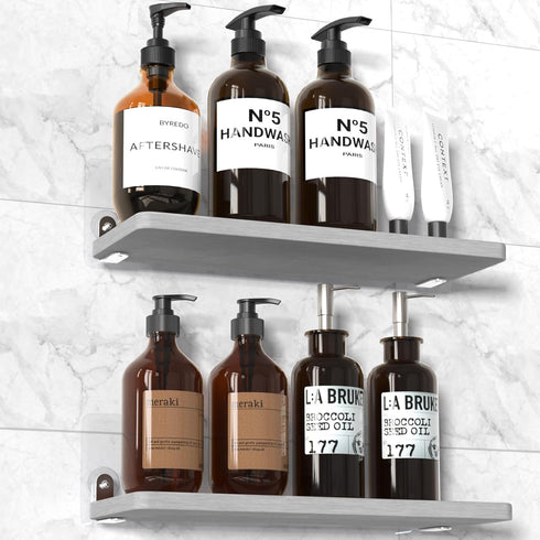 Quick Drying Stone Shower Caddy, 2 Pack Diatomite Tray for Kitchen Soap Dish and Hand Soap Holder
