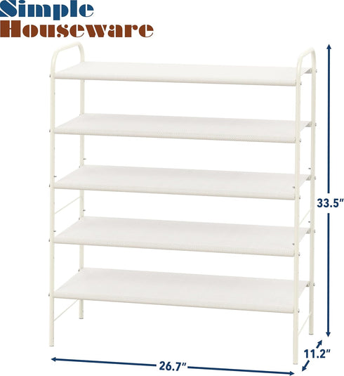5-Tier SIMPLE HOUSEWARE Shoe Rack Storage Organizer, White