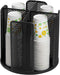 Plastic Cup and Lid Holder, Coffee Cup Dispenser Organizer for Countertop, Breakroom, Bathroom, Kitchen Cabinet - Black