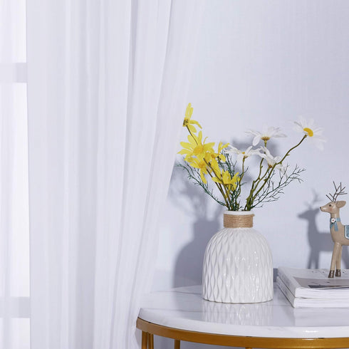 NICETOWN Sheer Curtains for Patio Door, Grommet Voile Texture Lightweight Window Drapes, 1 Piece, W70 x L63, White