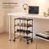 LUCKY OCEAN 5-Tier 16.9W Small Shoe Rack with Wheels, Slide-Out Metal Shoe Racks Storage, Anti-Rust Coating, Stackable