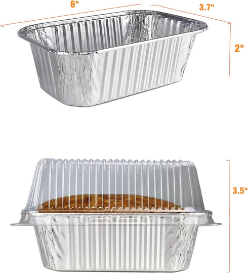 Disposable Mini Loaf Pans with Lids Bakeware Set,1lb, 30 Pack, 6x3.7" Aluminum Foil Bread Pans for Homemade bread, Small Cake Pans, Perfect for Baking, Storing & Takeout by Lewarm