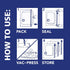 Hefty Shrink-Pak - 4 Large Vacuum Storage Bags for Clothes, Pillows, Towels, or Blankets - Ideal Space Saver Vacuum
