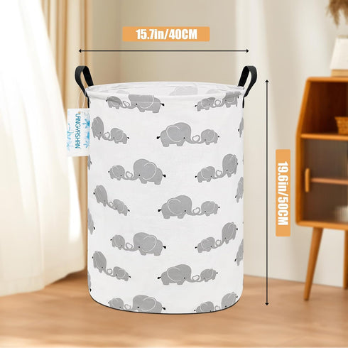 LANGYASHAN Canvas Fabric Storage Bin, Collapsible Organizer Basket for Laundry, Toy, Gift, Bedroom, Nursery (Full Love