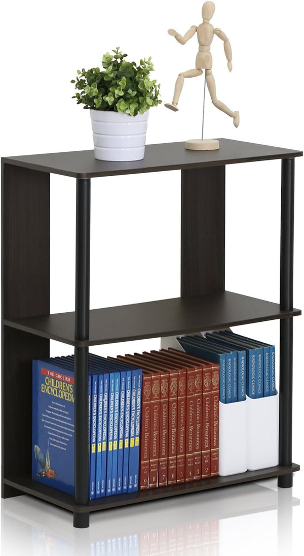 Furinno JAYA Simple Design 3-Tier Bookcase / Bookshelf / Display Rack, Plastic