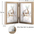 AVEAX Double 5x7 Picture Frame, Wood Grain Photo Frame, Shadow Box Frame