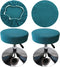 Round Stool Cover 12-16 Inch, Luxurious Stretchable Fabric Bar Stool Covers, Washable and Dustproof (2Pcs Peacock Blue)