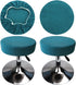 Round Stool Cover 12-16 Inch, Luxurious Stretchable Fabric Bar Stool Covers, Washable and Dustproof (2Pcs Peacock Blue)