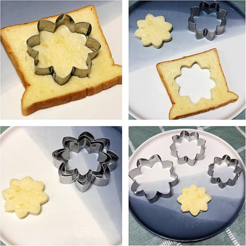 Sunflower Cookie Cutter Set - 3 Piece (3.8", 3.1", 2.6") for You Are My Sunshine Baby Shower Birthday Decorations
