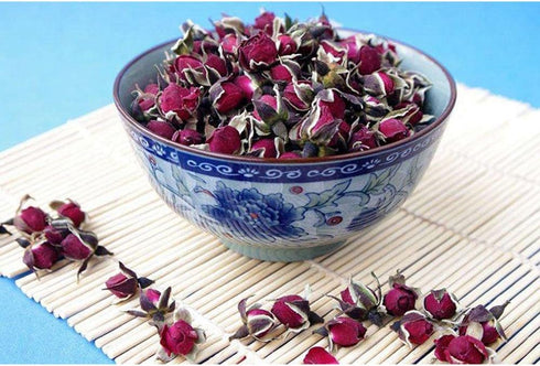 TooGet 4 OZ Organic Dried Golden-Rim Rose Buds Petals - Culinary Food Grade