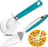 Webake Large Pizza Cutter Wheel Set, Stainless Steel Pie Slicer with Non-slip Green Handle, Ideal for Pizza & Cake