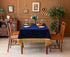 F-CHU Thickset 60x70-Inch Luxury Blue Tablecloth Velvet Tablecloth with Beautiful Gold Tassels Vintage Table Cloth