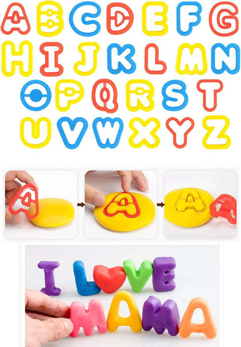 Set (41 Kids Letter Molds Numeral Molds Tools for Preschool cognition Creative Cutting Pieces)
