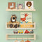 Floating Book Shelves for Wall, 16.5" Natural Wood Nursery Shelves for Book