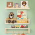 Floating Book Shelves for Wall, 16.5" Natural Wood Nursery Shelves for Book