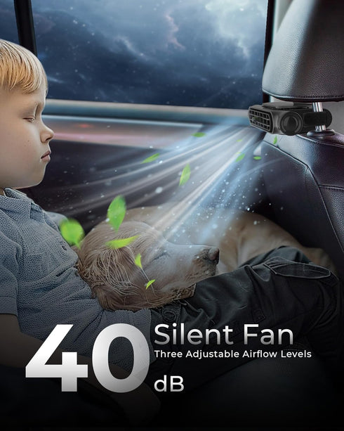 Niubixx 3 Car Fan for Driver and Passenger's Seat - Mini Portable USB Backseat Cooling Fan Kids Baby Quiet headrest