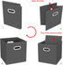 Yunkeeeper Fabric Cube Organizer with Handle, Foldable Storage Bins for Cloth or Accessory, 11x11x11, Set of 3 (Gray)