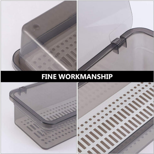 Cabilock 2pcs Flatware Tray with Lid, Kitchen Cutlery Tray and Utensil Drawer Organizer, Silverware Storage Container