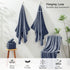 18 Set-6 Sheets,6 Towels,6 Set Pcs Purple Blue Family Towels Bath Hand Washcloths Soft Polyester Towels Absorbent