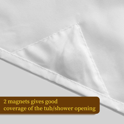 2-Pack Fabric Shower Curtain Liners - Lightweight White Cloth with Magnets, Washable & Water Repellent, 71" W x 72" L