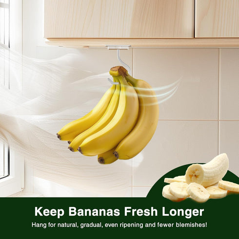 Counter, 1 Pack bussdis Banana Hook Under Cabinet Silver - Adhesive Banana Hanger Under Metal Banana Holder Stand