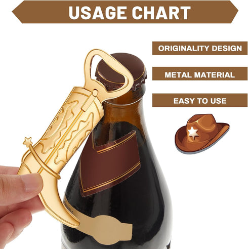 36 Sets Hortsun Cowboy Boot Bottle Openers Baby Shower Bottle Opener Favors for Guest Party Bottles Opener Gifts Bulk