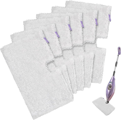 Steam Mop Replacement Pads for Shark Steam Mops - Microfiber Reusable Pads for S3500 Series (6 Pack)