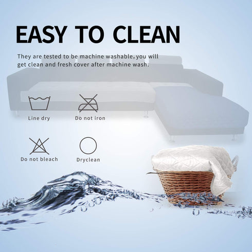 Easy-Going Sectional Couch Covers for Dogs, L Shape Reversible Sofa Slipcover, Chaise Lounge Protector (42 x 68 inches,