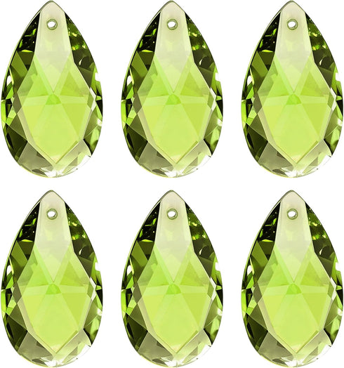 PATIKIL K9 Crystal Pendants Teardrop Beads, 6 Pack 38mm Chandelier Prisms Parts
